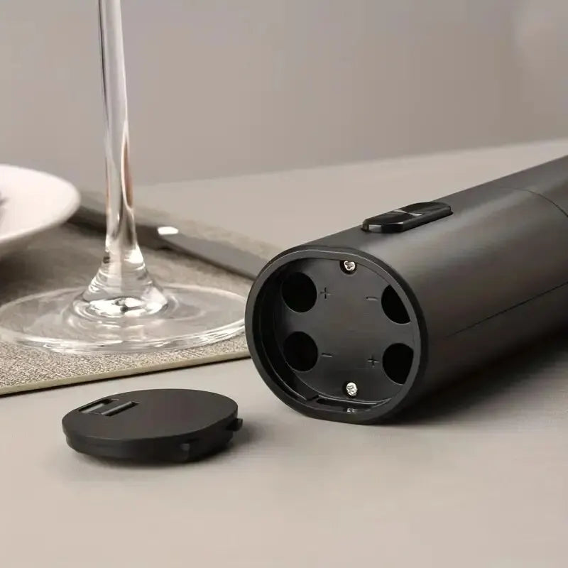 Electric Wine Opener Automatic Corkscrew with Aerator Pourer Foil Cutter One Click Button Battery Operated Opener for Kitchen Bar Party