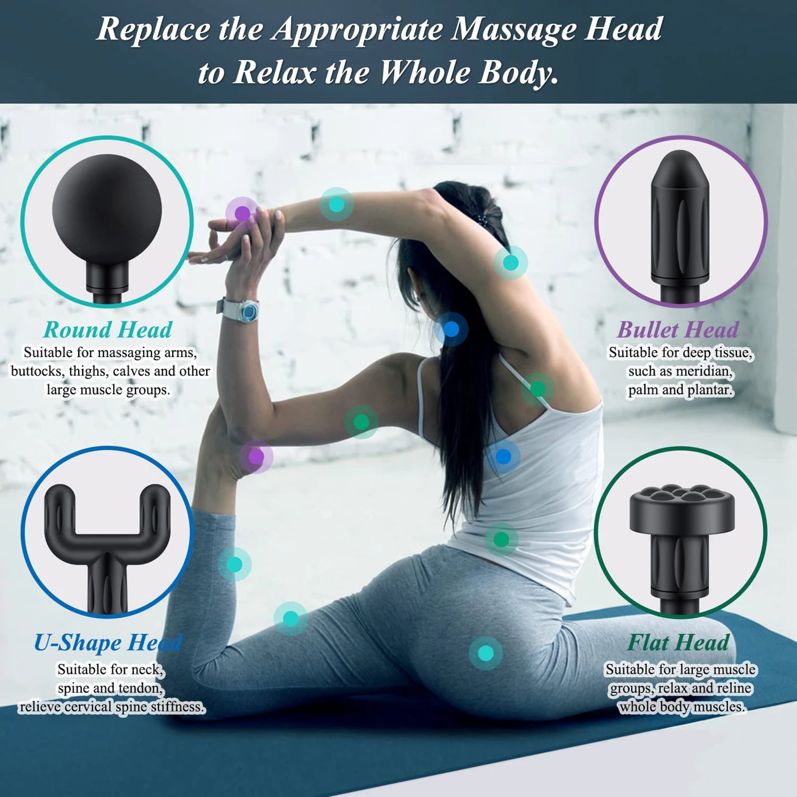 Portable Mini Massage Gun USB Pistol Massager For Body Neck Deep Tissue Muscle Relaxation Pain Relief Body Massager