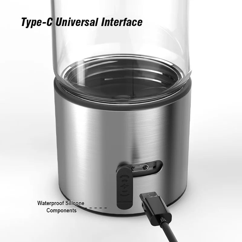Stainless steel container with Type-C interface on a white background