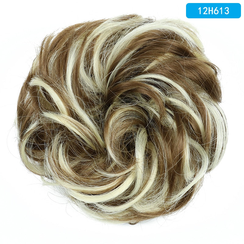 Messy Curly Hair Piece Synthetic Scrunchie Extension Hair Bun Chignon With Tassels Ponytail Hair Extensions