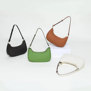 Genuine Leather Underarm Purse New Design Shoulder Bag Crescent-Shaped Handbag