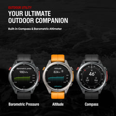 Three smartwatches with different functions on a dark background