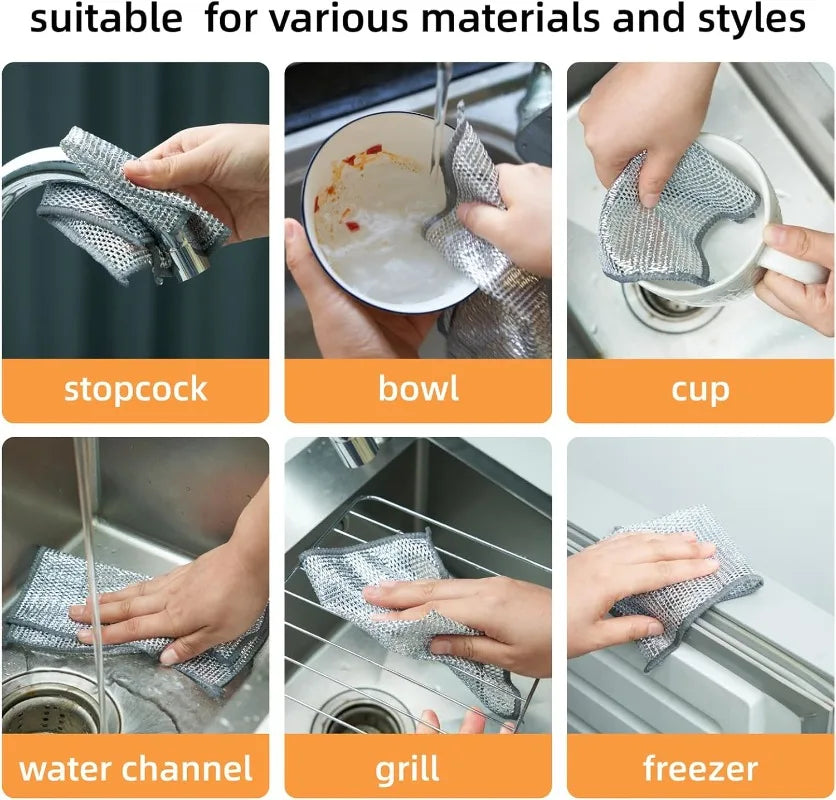 Magic Cleaning Cloth Thick Double-Sided Tough Surface Wash Rags for Kitchen Dishes Pots Cleaning Cloth
