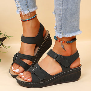 Summer Wedge Sandals for Women Non Slip Lightweight Casual Platform Open Toe Ankle Strap Sandals