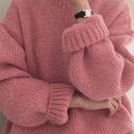 Women's Oversized Sweater Loose Knitted Long Sleeve Pullover