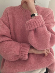 Women's Oversized Sweater Loose Knitted Long Sleeve Pullover