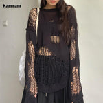 Gothic Hollow Out Knitted Pullovers Sweater