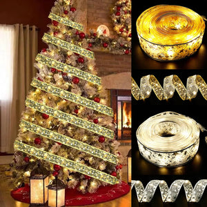 Christmas Decoration LED Ribbon Lights Christmas Tree Ornaments for Home Ribbon Light String