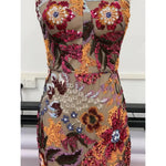 Sexy Sleeveless New Fashion High Quality Flower Embroidered Sequin Dress Long Bodycon Gown Elegant Evening Party Wedding Party Dress