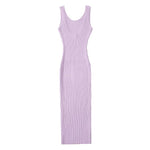 Women's Backless Sleeveless Midi Dress Knit Elegant Slim Dress 5 Colors