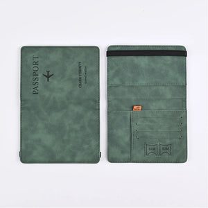 PU Leather Passport Wallet Travel Document Card Holder