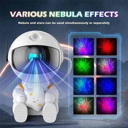 Astronaut Space Projector Galaxy Night Light Starry Nebula Ceiling Projection LED Lamp for Bedroom Home Decorative Gift for Kids