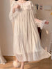 Vintage Ruffle Nightgown Lolita Princess Sleepwear White Lace Mesh Fairy Vintage Style Nightdress Loungewear