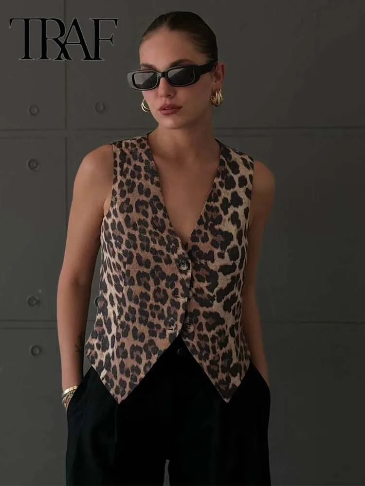 Leopard Print Vest