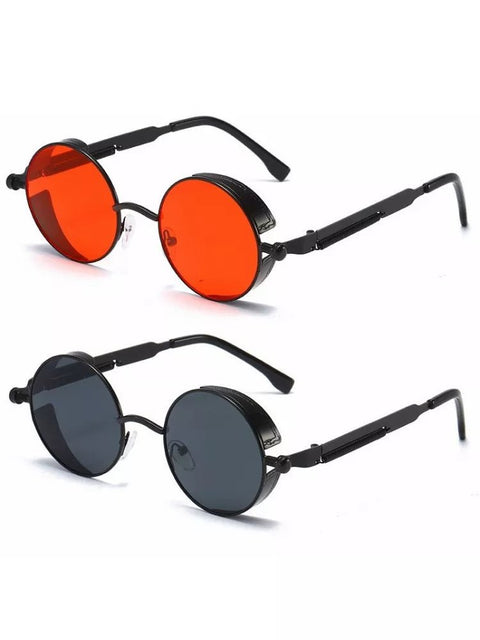 Round Sunglasses Unisex Metal Retro Vintage Fashion UV400 Casual Everyday Eyewear