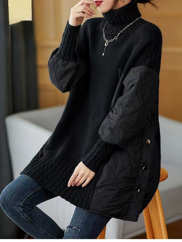 Long Sleeve Turtleneck Korean Sweaters Tops Fashion Loose Women's Sweater Pullovers