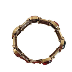Vintage Y2K Solid Bracelet with Colorful Crystals Handmade Jewelry Gift Bracelet for Her