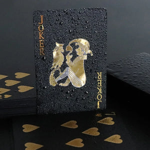 Black Gold Color Playing Card Game Card Deck Waterproof Poker Suit Magic Package Board Game Gift