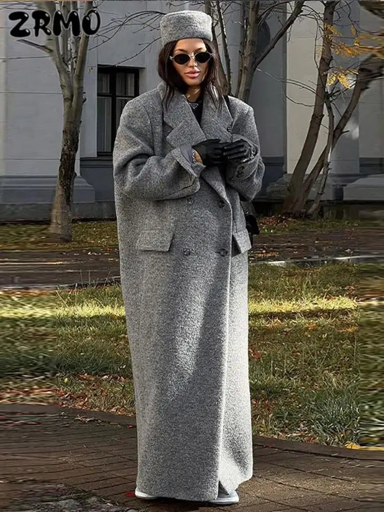 Long Faux Wool Coat