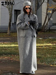 Long Faux Wool Coat