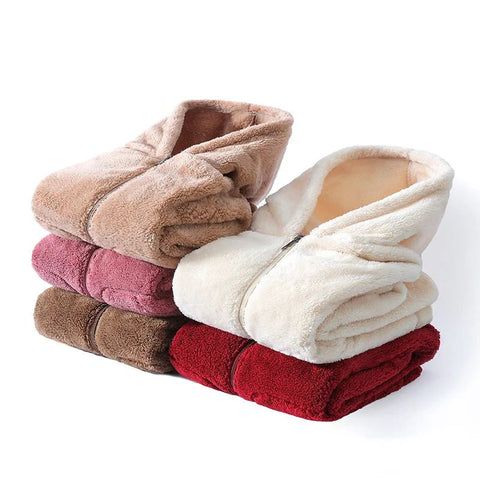 Fleece Jacket Women Plus Size Double-Sided Polar Velvet Hooded Warm Casual Winter Coat Outerwear
