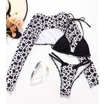 Sexy Bikini Leopard Print Swimwear Swimsuit Bathing Suits Brazilian Style Bikini 3-Piece Set