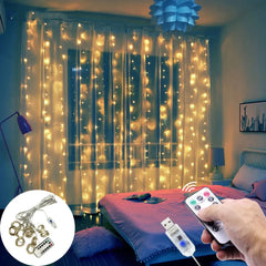 3M Christmas LED USB Fairy String Curtain Lights Christmas Decoration for Home 8 Different Modes with Remote Control