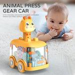 Animal Press Gear Car Children's Toy Car Pull Back Children Inertial Car Puzzle Animals Car Gift for Kids