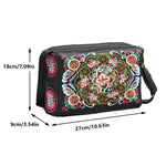 Bohemian Floral Embroidered Crossbody Bag Large Capacity Travel Shoulder Bags