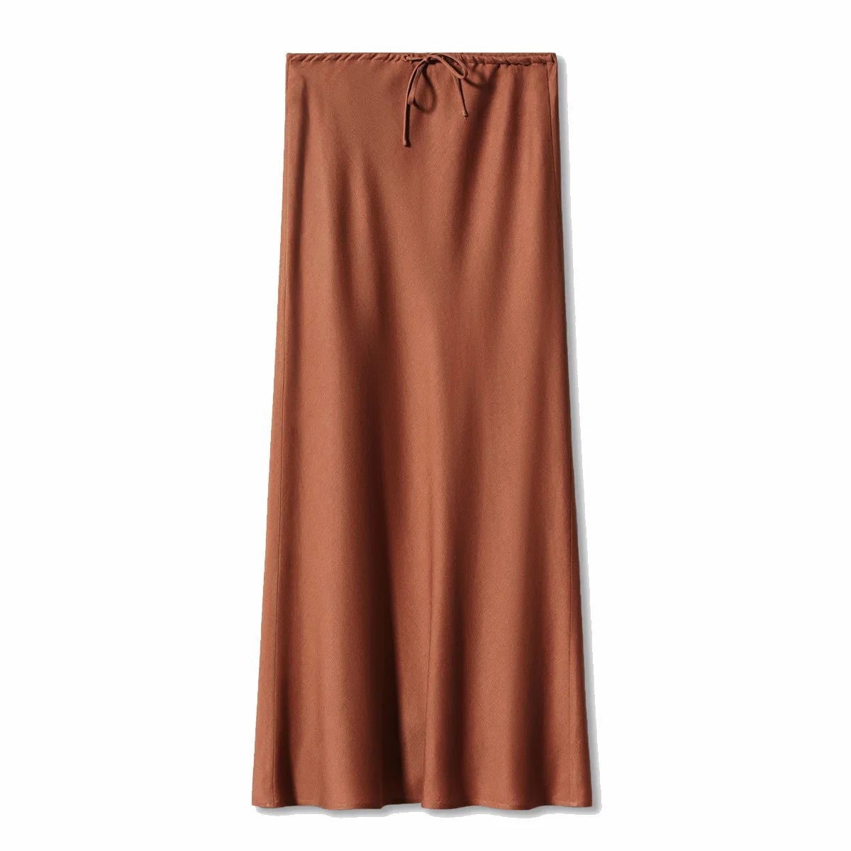 Brown slip skirt on a white background