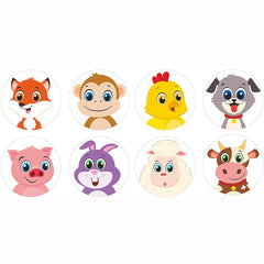 50-500pcs Cartoon Animal Sticker Labels for Children Thank You Stickers Cute Toy Game Tag DIY Gift Sealing Label Decoration Supplies