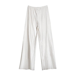 Satin Wide Leg Pants Long Floor Casual Pants Women's Spring Summer Trousers