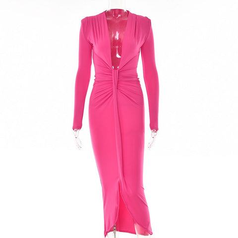 Pleated Maxi Dress Women Elegant Casual Evening Party Long Chic Fashion Dress
