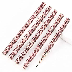 Nail Art Liner Brushes Double Head Leopard Print Acrylic French Stripe Drawing Painting Pen Gel Polish Nail Art Manicure Tools