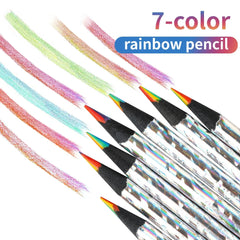 12pcs/Set Kawaii Rainbow Pencil 7 Colors Concentric Gradient Crayons for Kids Students Gift Colored Pencils Art Painting Drawing Stationery