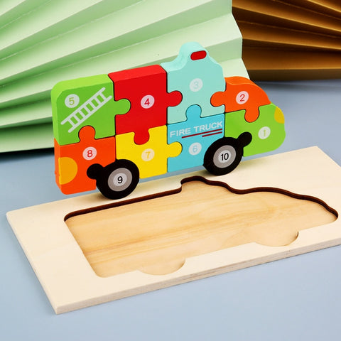 Montessori Wooden Puzzle Kids Ages 2-5 Jigsaw Preschool Learning Educational Toddler Toy Gift