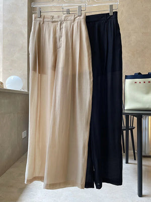 Casual Thin Pants High Waist Wide Leg Loose Trousers Women's Summer Clothing