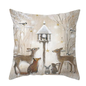 Christmas Pillow Covers Elk Tree  Merry Christmas Decorations For Home Decor Cushion Covers Sofa Decorative Throw Pillow Covers
