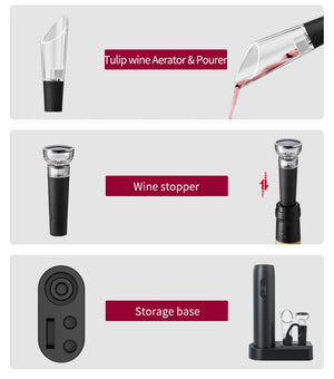 Electric Wine Bottle Opener Automatic Wine Corkscrew Rechargeable Wine Opener with Charging Base Wine Opening Tools