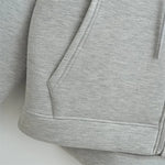 New Fashion Women's Zipper Hoodie Unisex Double Pockets Oversized Loose Sweatshirt Outerwear Top