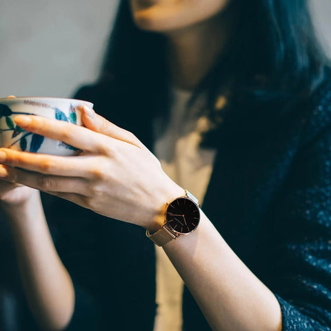 Watch Women Japan Quartz Rose Gold Waterproof Nordic Minimalist Fashionable Elegant Ladies Wristwatch