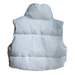 Ultra-Insulated Padded Puffer Vest with High Neck and Adjustable Hem Crop Top Vest