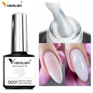 Quick Construction Nail Gel Semi Transparent Jelly Color Nail Gel Polish Strengthener Soak Off UV LED Nude Pink Gel