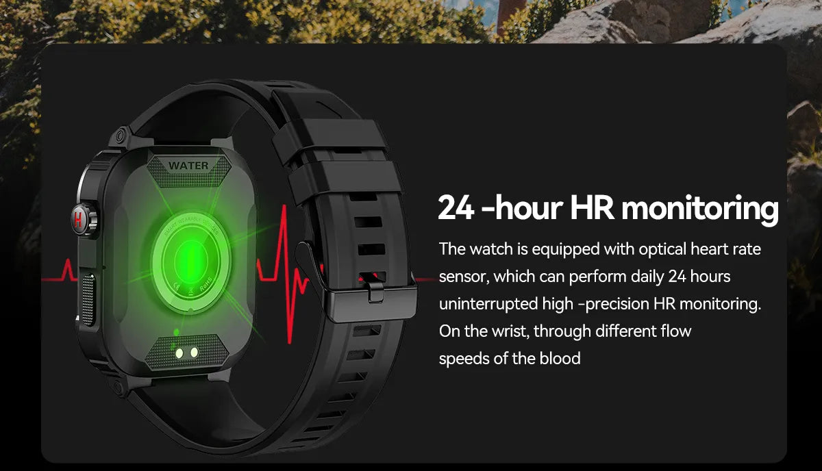 Men's Smart Watch Military Grade Health Monitor AI Voice Bluetooth Call Fitness Waterproof Sports Smartwatch for IOS & Android Phones Great Gift