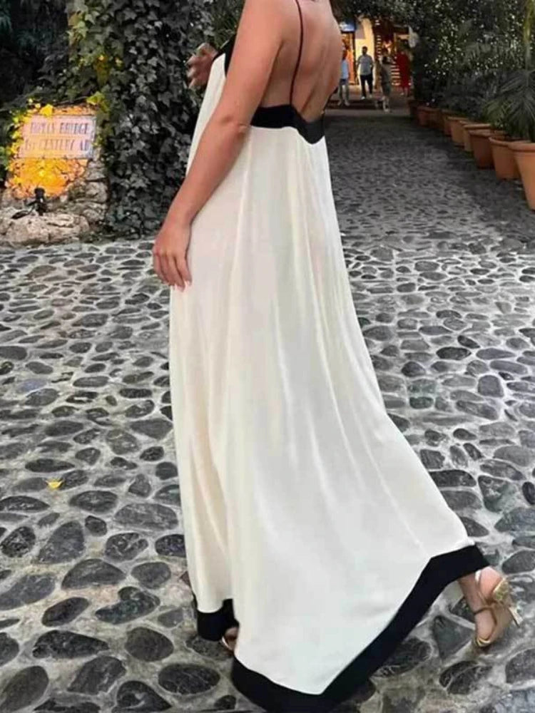 Bohemian Beach Style Holiday Slip Long Dress Summer Casual Sexy Backless Maxi Dress