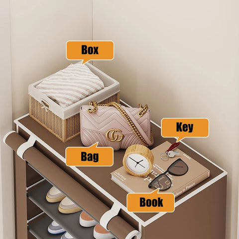 Shoe Rack Cabinet Organizer Multilayer Simple Storage Ergonomic Household Shoe Cabinet Space Saver