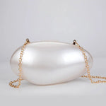 Pearl Acrylic Evening Bag New Fashion Luxury Mini Clutch Purse Women's w/ Chain Shoulder Crossbody Wedding Party Handbag