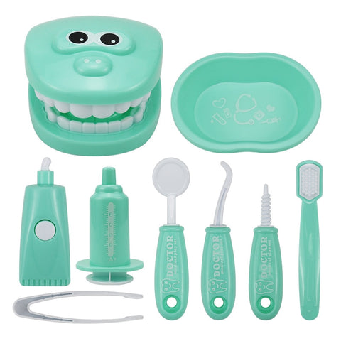 Dentist Toy Set Kids 9-Piece Montessori Educational Tooth Model Dental Play Tool Learning Gift