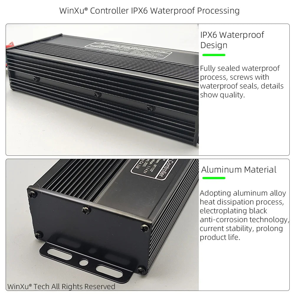 WinXu controller with IPX6 waterproof design and aluminum material on a white background