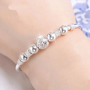 925 Sterling Silver Lucky Charm Bracelet Cuff Bracelets For Women Bangles Fashion Jewelry